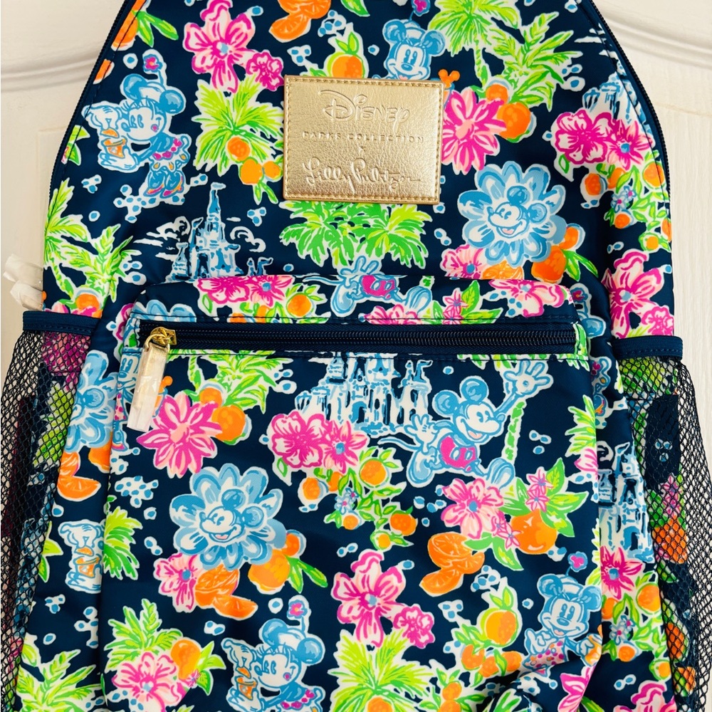 NWT Lilly Pulitzer Loves Disney Bahia Backpack Mickey Minnie Cinderella Castle